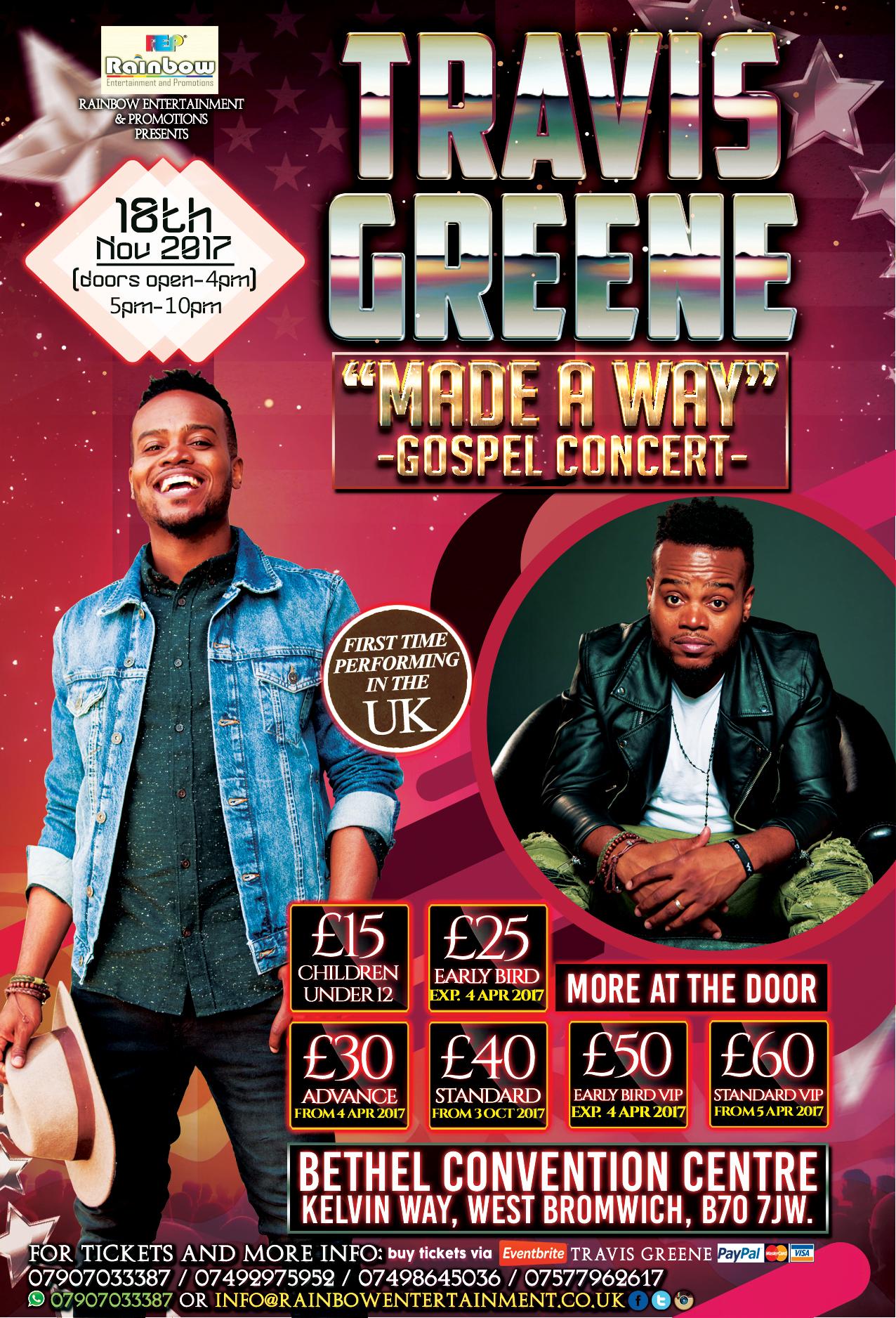 TRAVIS GREENE -MADE A WAY- GOSPEL CONCERT LIVE IN ENGLAND - UK | Blacknet UK
