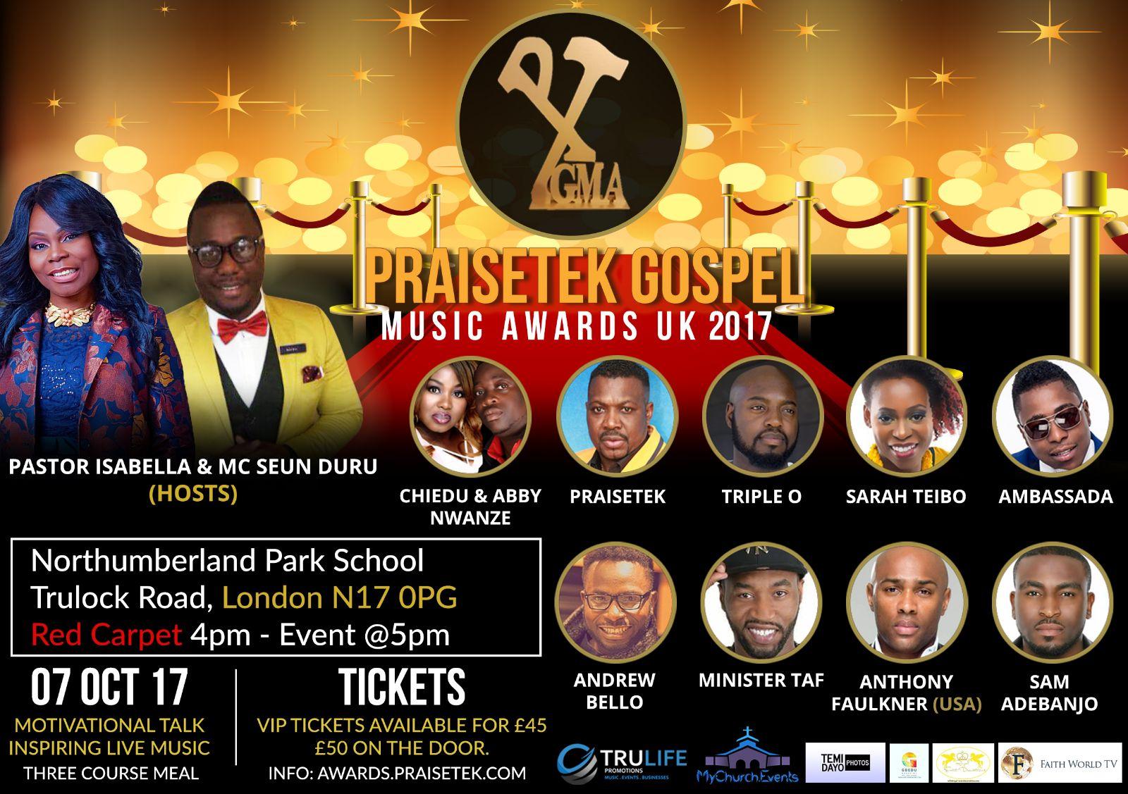 PRAISETEK GOSPEL MUSIC AWARDS (PGMA) 2017 | Blacknet UK