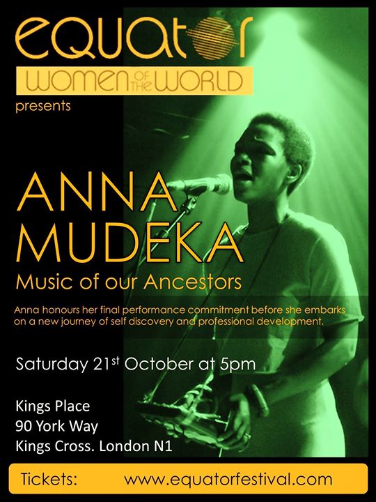Anna Mudeka at Equator Festival/Women of The World/Kings Place | Blacknet UK
