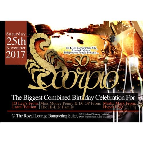 SO SCORPIO THE BIGGEST COMBINED BIRTHDAY CELEBRATION | Blacknet UK