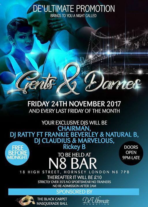 Soul Night Out - Gents and Dames N8 Bar Every Fridays