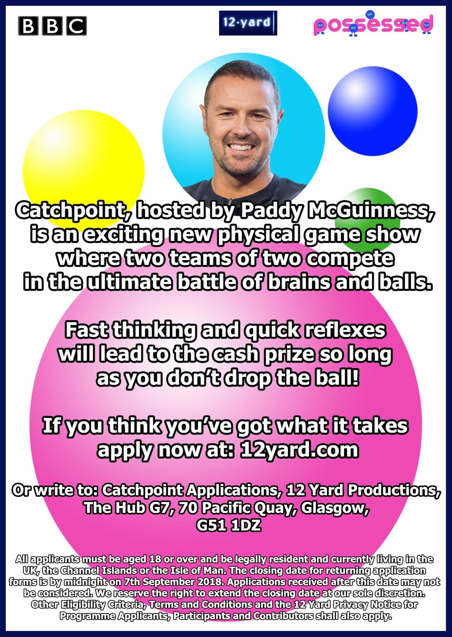 Catchpoint hosted by Paddy McGuiness an exciting new physical game show